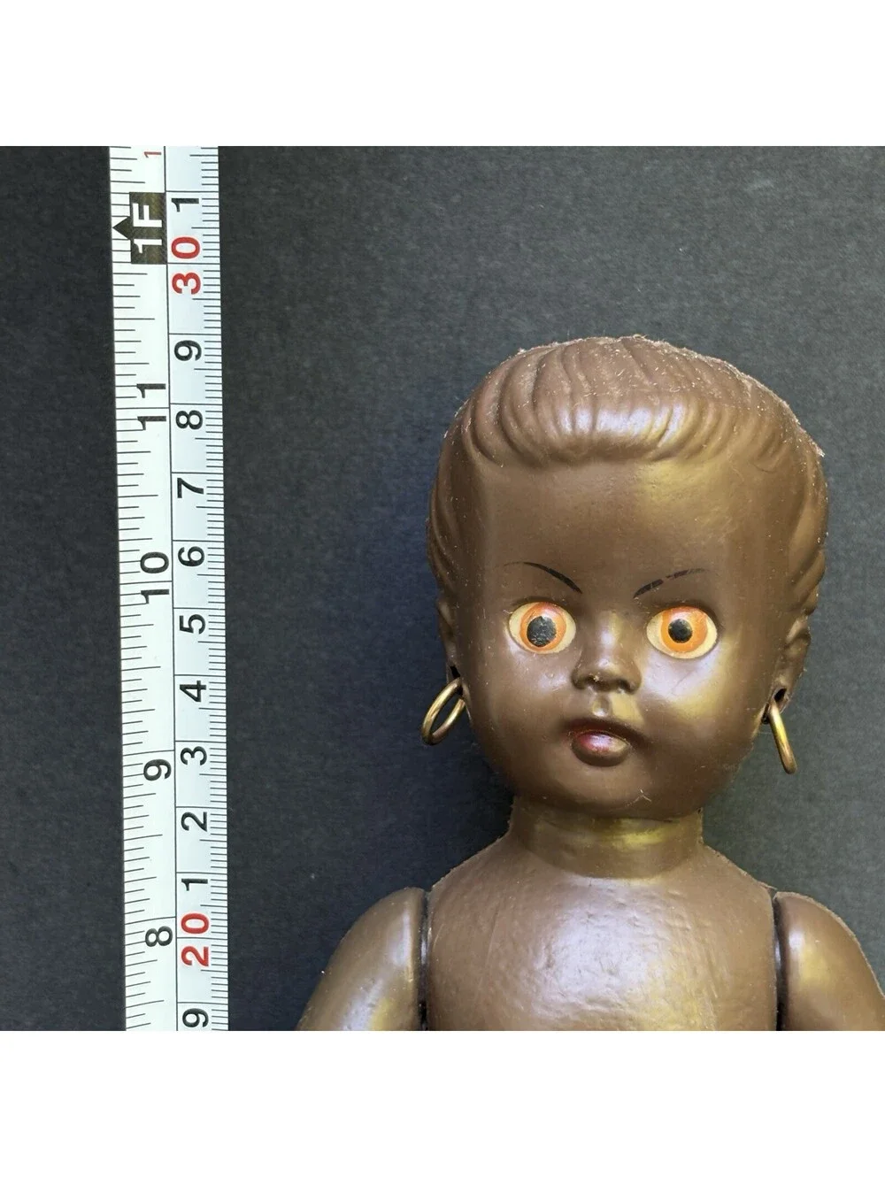 Vintage African American Plastic Girl Doll 11.5” VIDEO Noise Maker doesn't work